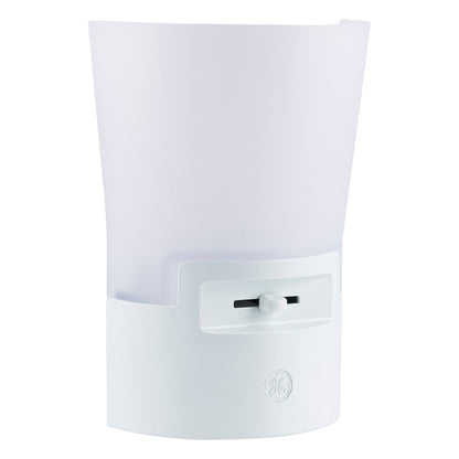 GE UltraBrite Sconce Light Sensing LED Night Light, White