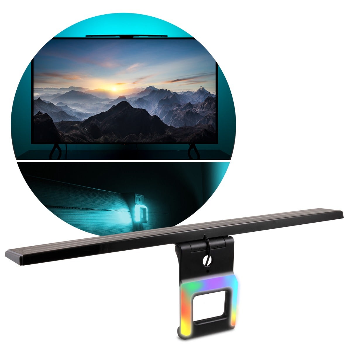 GE Enlighten HD Antenna with Color Changing Bias LED Lighting, Black