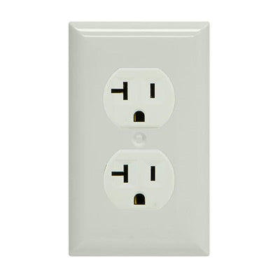 GE Grounding Duplex Receptacle, White