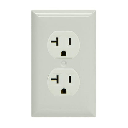 GE Grounding Duplex Receptacle, White