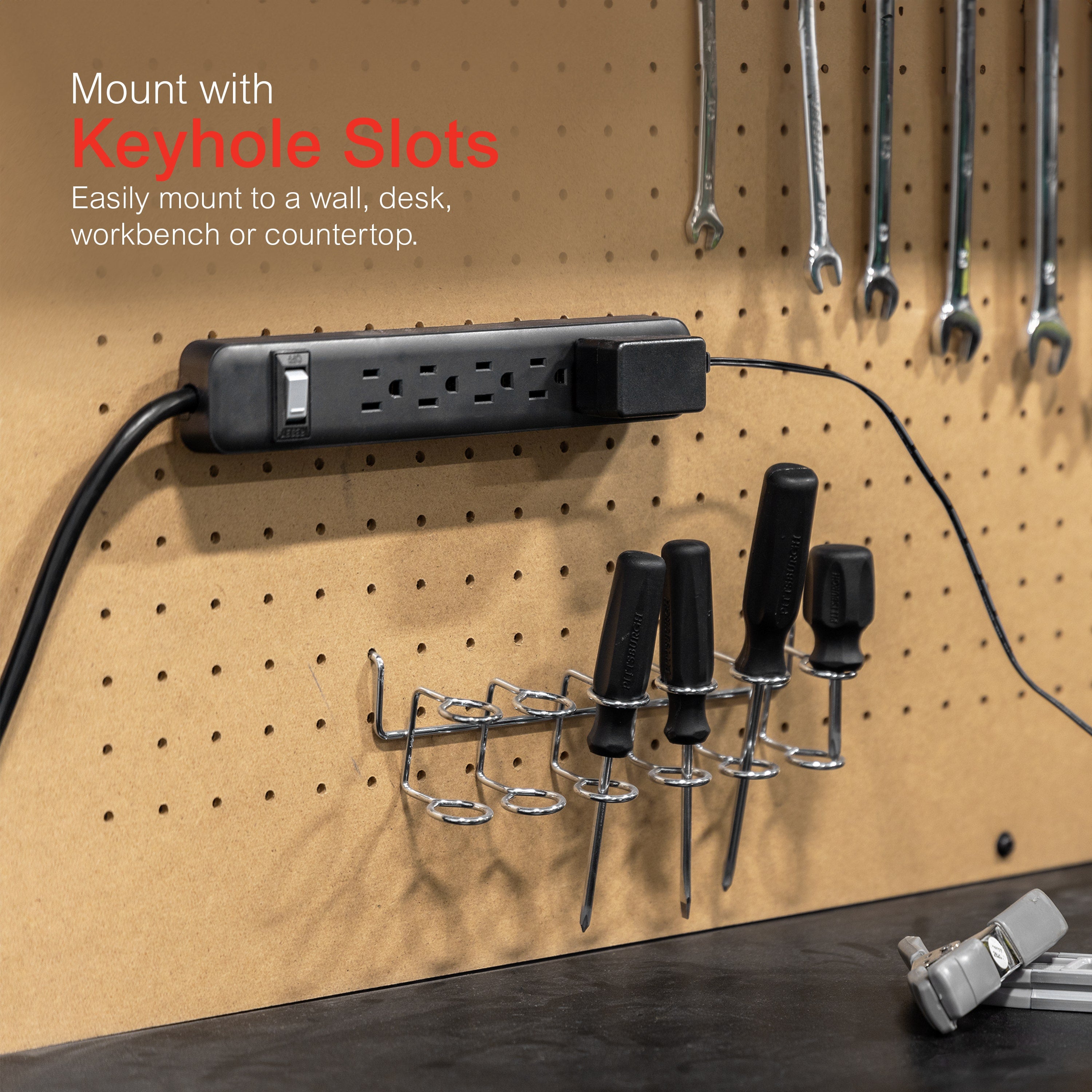 GE 6-Outlet 2ft. Power Strip, Black