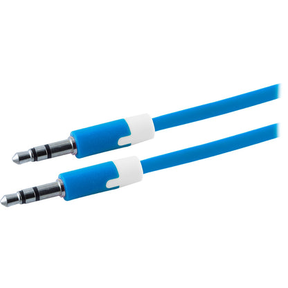 Uber 3ft. 3.5mm Auxiliary Audio Cable, Blue/White