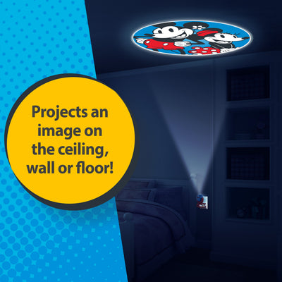 Projectables Disney Mickey & Minnie Light Sensing 6-Image LED Night Light, Blue/Red