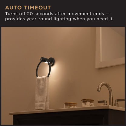 Enbrighten LED Motion Sensing Bathroom Lighting Bundle, Matte Black