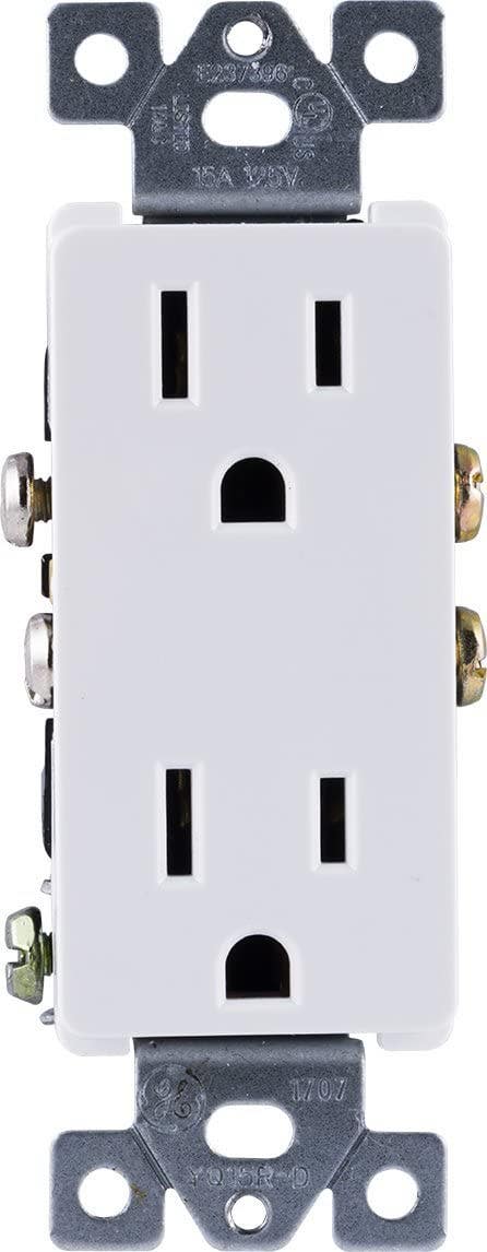 GE Grounding Duplex Receptacle, White