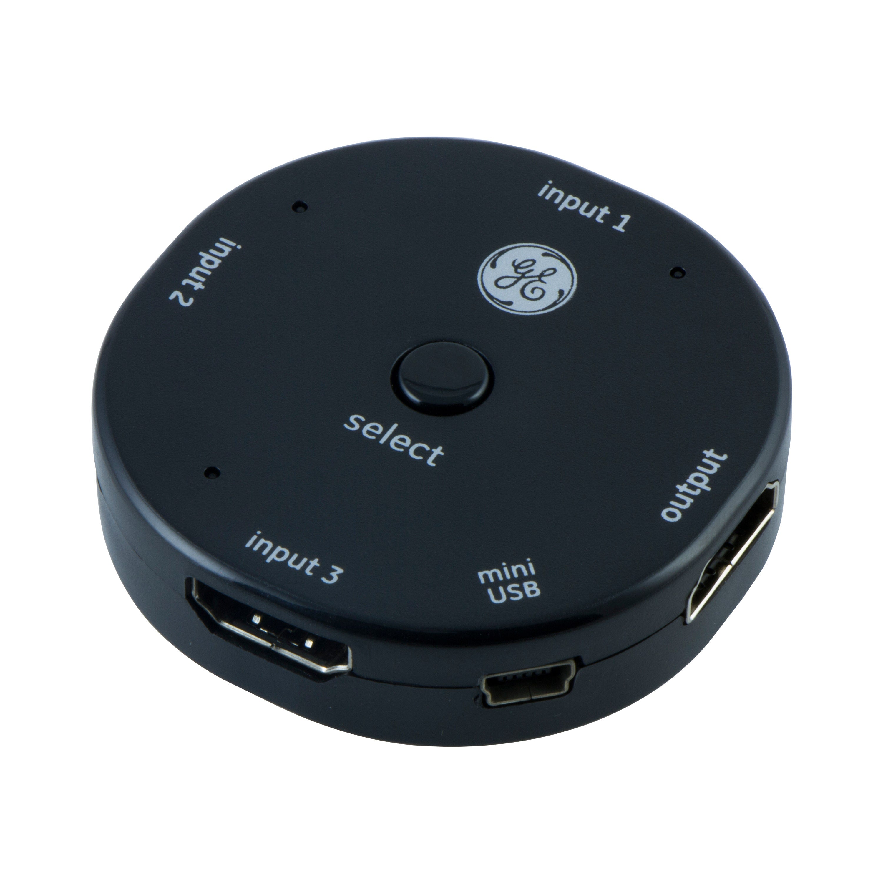GE 3-Device HDMI Switch, Black