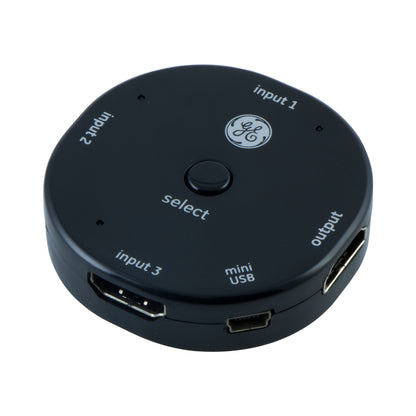 GE 3-Device HDMI Switch, Black
