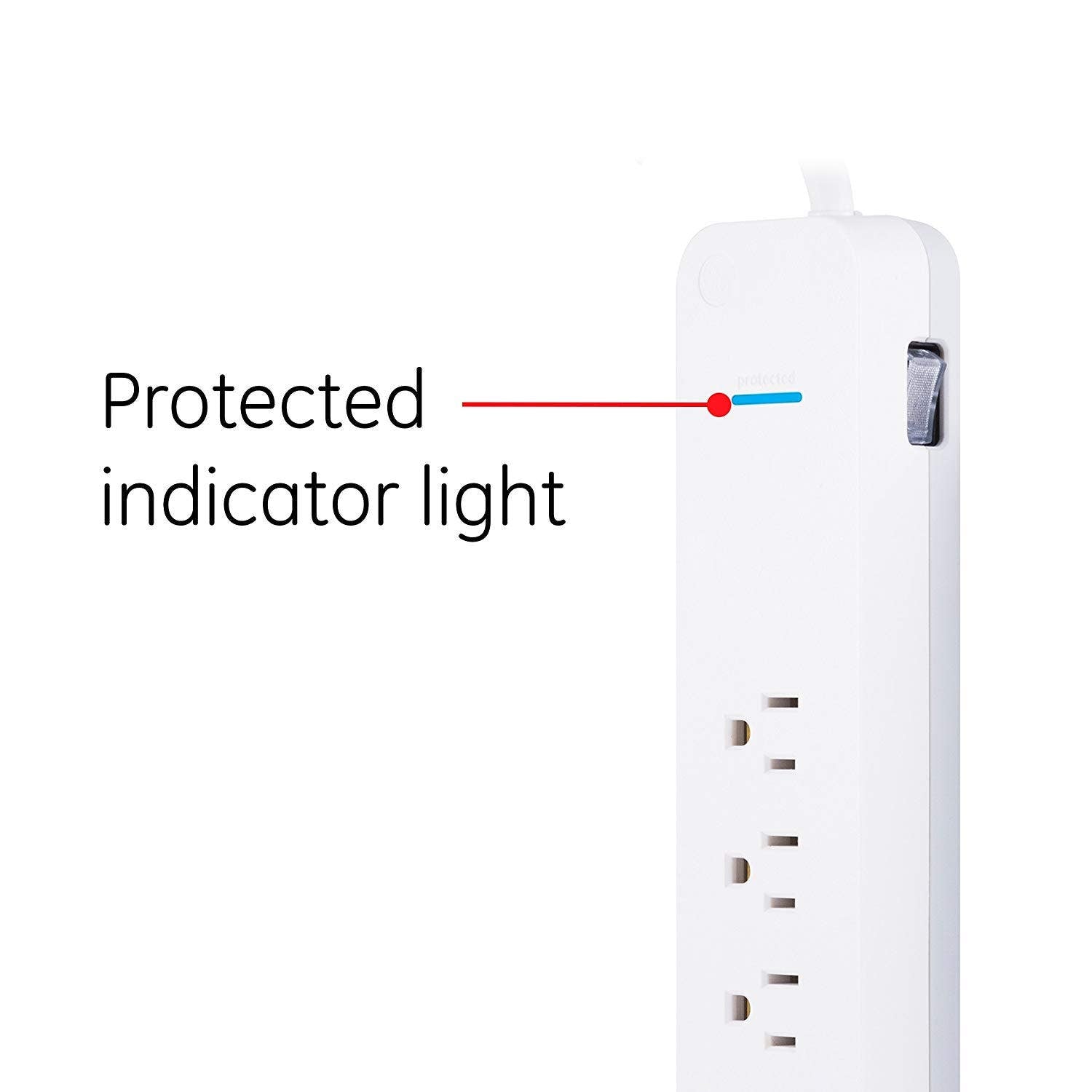 GE Pro 7-Outlet 6ft. Surge Protector, White