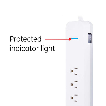 GE Pro 7-Outlet 6ft. Surge Protector, White