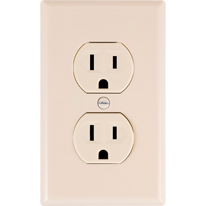 GE UltraPro Grounding Duplex Heavy-Duty Receptacle, Light Almond