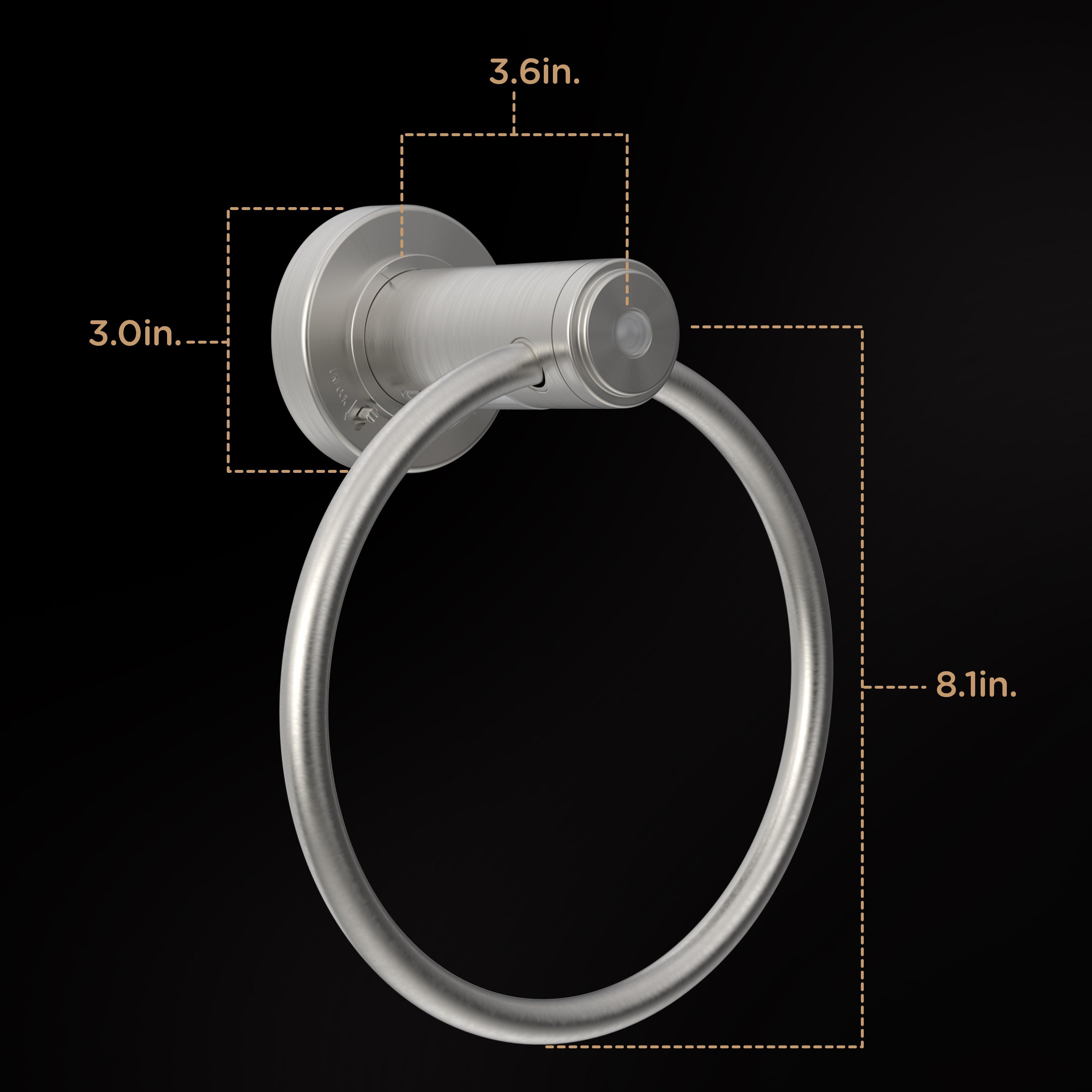 Enbrighten LED Motion Sensing Towel Ring Light, Brushed Nickel