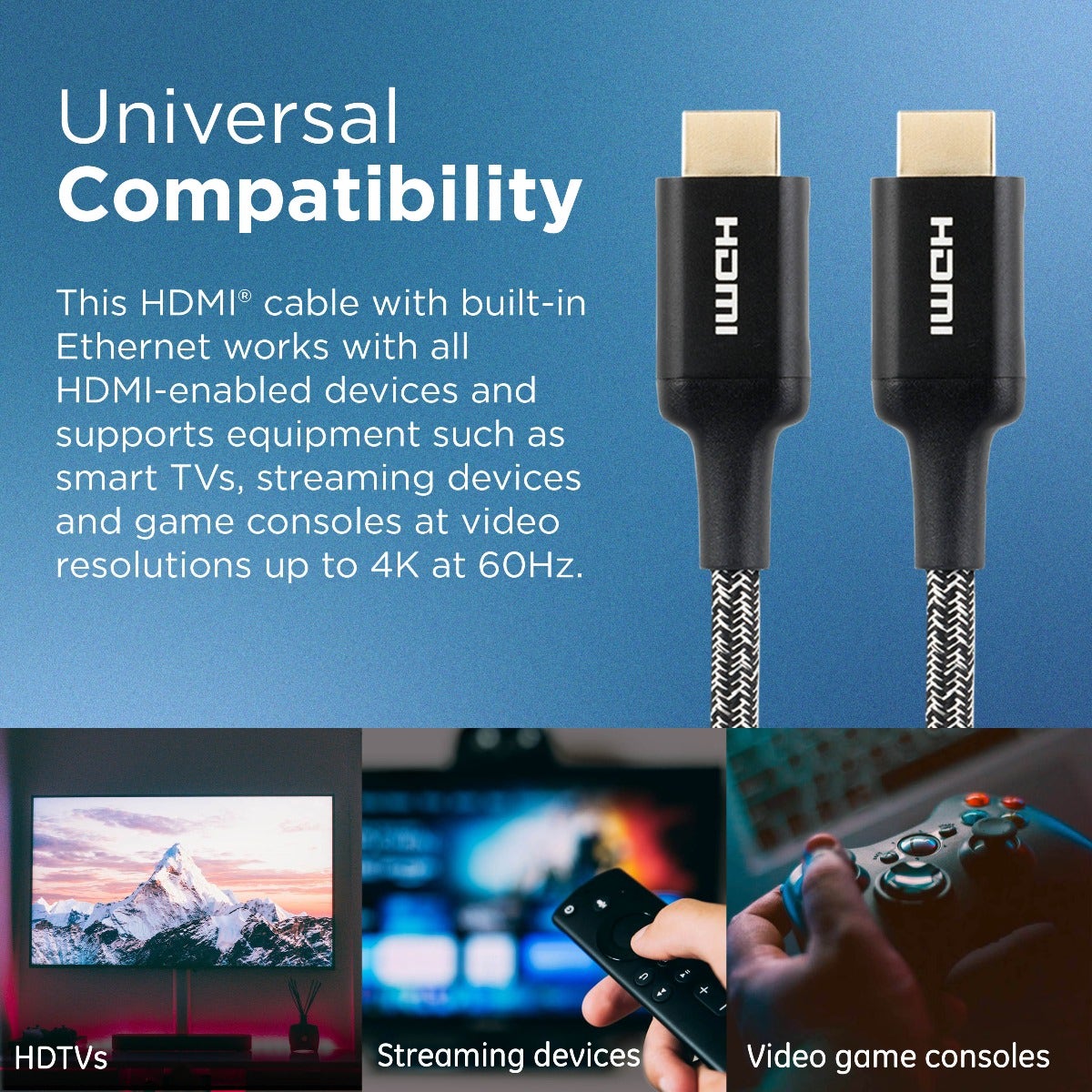 Philips 6ft. 4K Premium HDMI Cable With Ethernet, Black