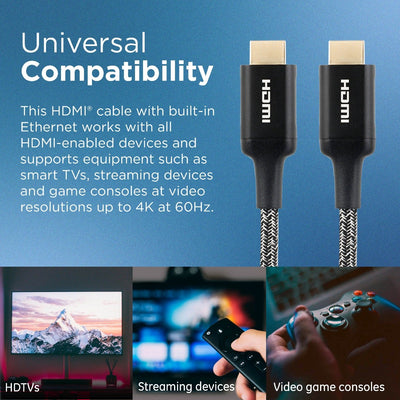 Philips 6ft. 4K Premium HDMI Cable With Ethernet, Black