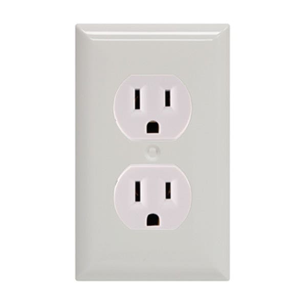 GE Grounding Duplex Receptacle, Light Almond