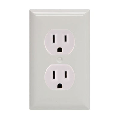 GE Grounding Duplex Tamper Resistant Safety Outlet, White
