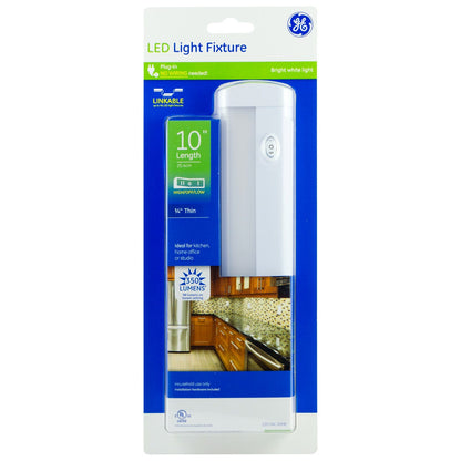 GE 10in. Plug-In LED Under Cabinet Light Fixture, White