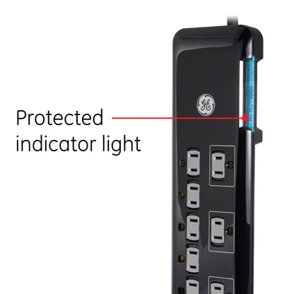 GE 8-Outlet 8ft. Surge Protector, Black