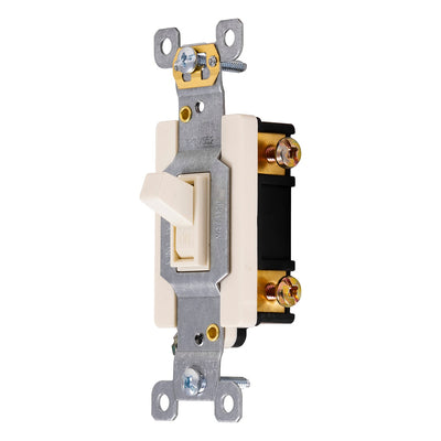 GE UltraPro Single Pole Heavy-Duty Toggle Switch, Light Almond