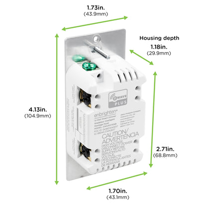 Enbrighten Z-Wave Plus In-Wall Smart Toggle Dimmer, 700 Series, White