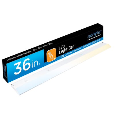 Enbrighten 36in. Direct Wire LED Light Bar, White