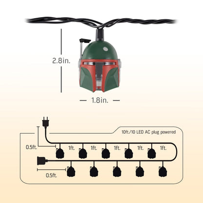 Star Wars Boba Fett LED String Lights, 10 Bulbs, 10ft. Black Cord