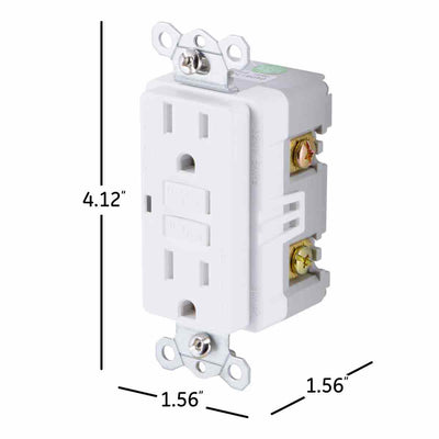 GE GFCI Receptacle with LED Indicator, White