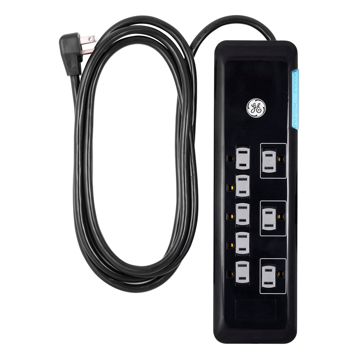 GE 8-Outlet 8ft. Surge Protector, Black