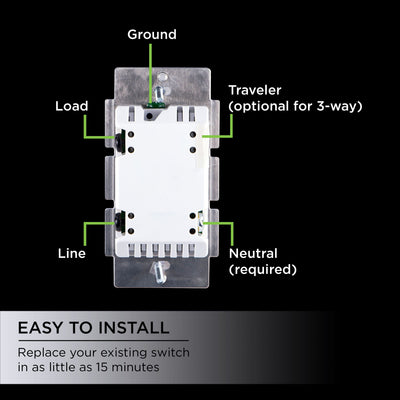 Jasco Z-Wave In-Wall Smart Fan Control, White