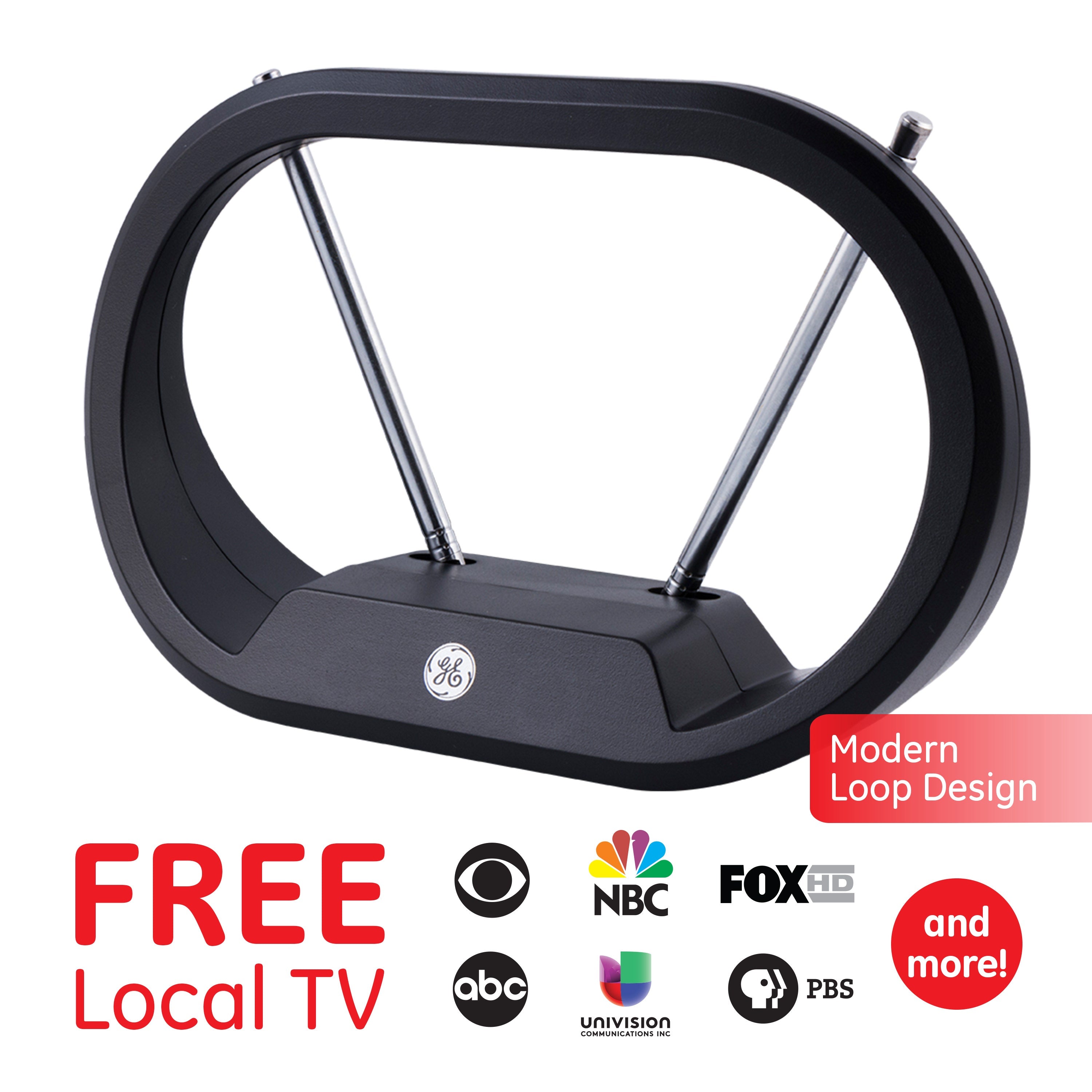 GE Modern Loop HD Antenna, Black