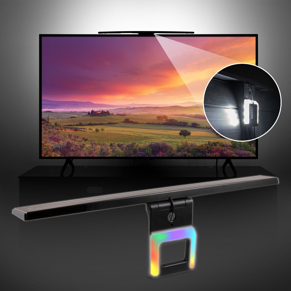 GE Enlighten HD Antenna with Color Changing Bias LED Lighting, Black