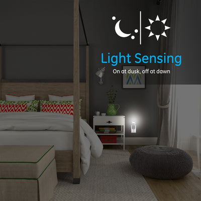 GE 4-in-1 Rechargeable Power Failure LED Night Light, White, 2 Pack