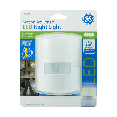 GE Enbrighten UltraBrite Motion Activated LED Night Light, White
