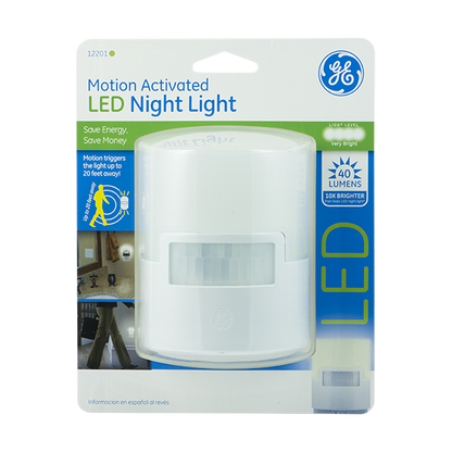 GE Enbrighten UltraBrite Motion Activated LED Night Light, White