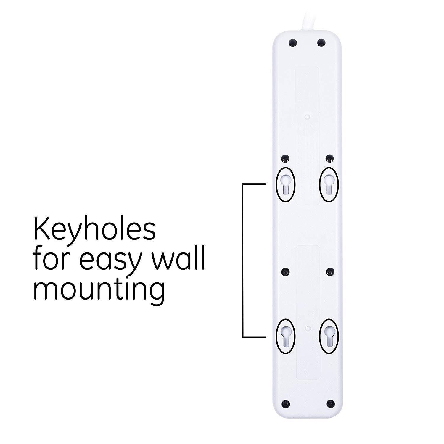 GE Pro 7-Outlet 12ft. Surge Protector, White