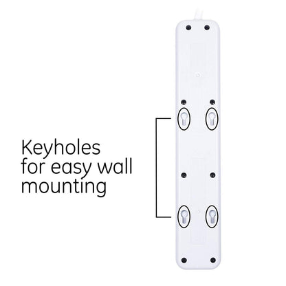 GE Pro 7-Outlet 12ft. Surge Protector, White