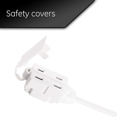 GE 3-Outlet 6ft. Polarized Dual Split Extension Cord, White
