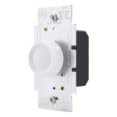 GE Push On/Off Dimmer, White/Almond