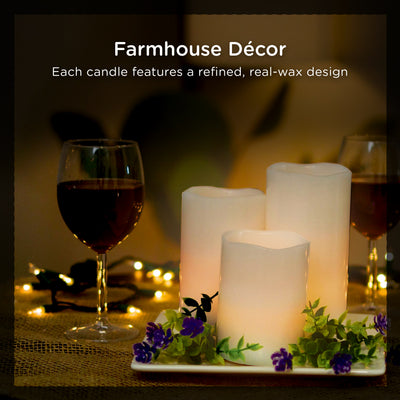 Enbrighten Battery Operated Color-Changing Flameless Flickering LED Candles, 3 Piece Set