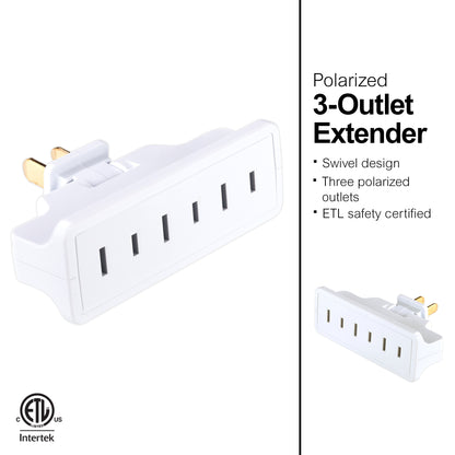 GE 3-Outlet Swivel Wall Tap, White