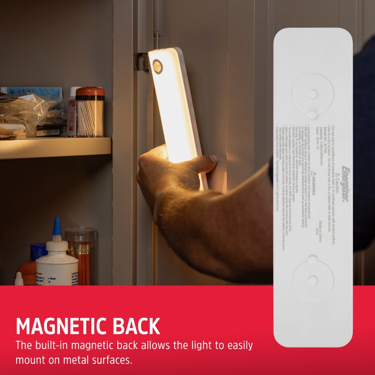 Energizer Rechargeable Motion-Sensing Light Bar, White