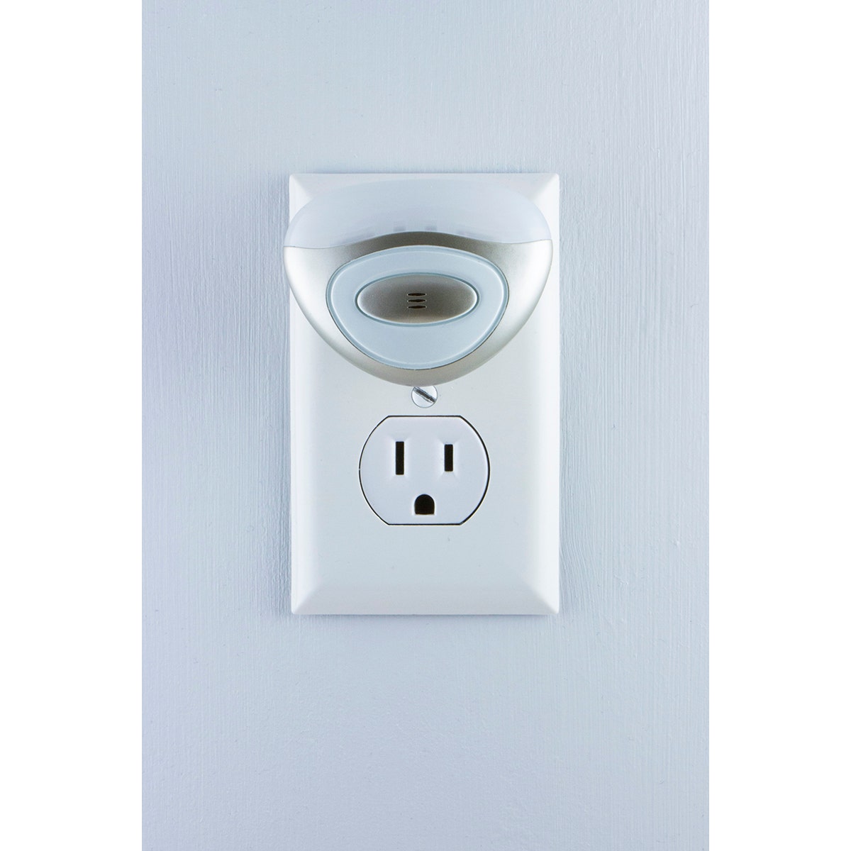 GE Mini Light Sensing LED Night Light, Silver