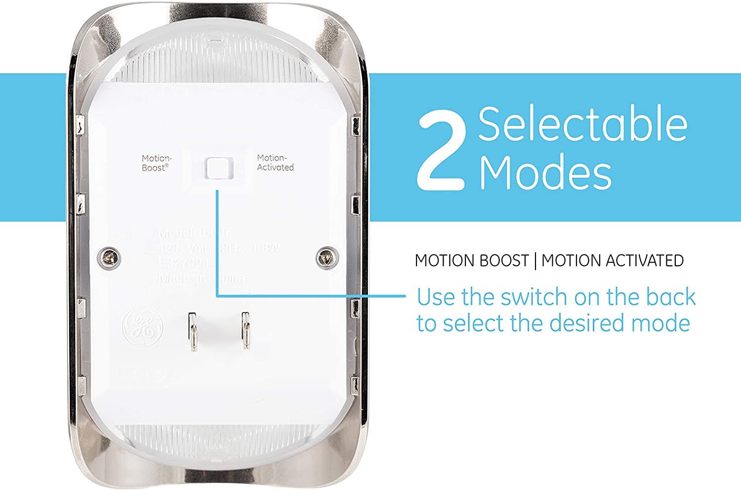 GE Motion-Select LED Night Light, Brushed Nickel