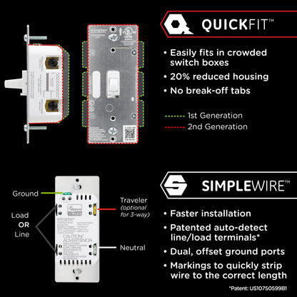 Enbrighten Z-Wave Plus Commercial Grade In-Wall Smart Toggle Switch, 700 Series, White