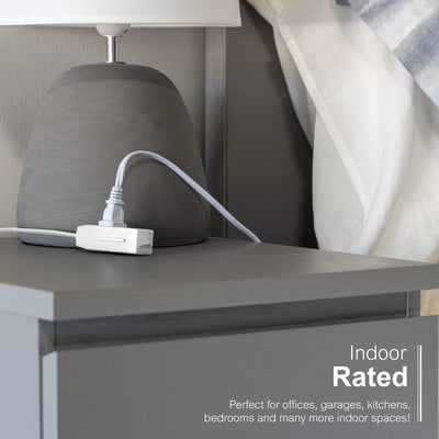 GE 3-Outlet 3ft. Extension Cord  with Right-Angle Plug, White