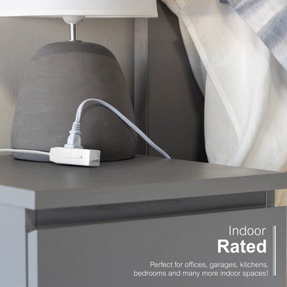 GE 3-Outlet 3ft. Extension Cord  with Right-Angle Plug, White