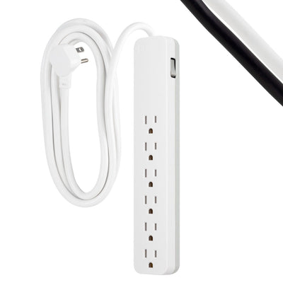 GE 6-Outlet 10ft. Surge Protector, White