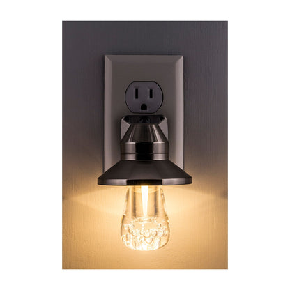 GE Vintage Color-Changing Light Sensing LED Night Light, Brushed Nickel