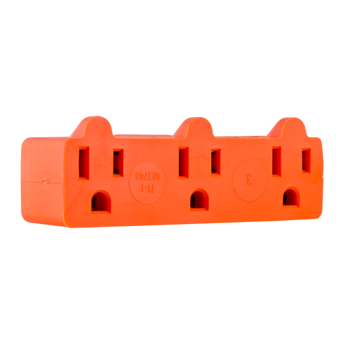 GE 3-Outlet Heavy Duty Wall Tap, Orange