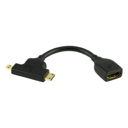 GE HDMI to Mini and Micro Pigtail Adapter, Black