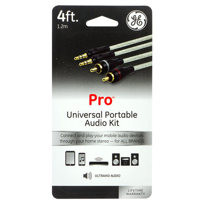 GE 4ft. Universal Portable Audio Kit, Silver